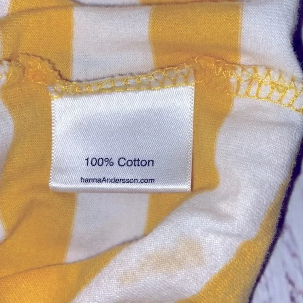 Hanna Andersson yellow striped dress size 120